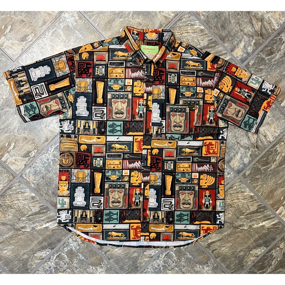 RSVLTS Nickelodeon Legends of the Hidden Temple Men 2XL Multi Excellent Kunuflex